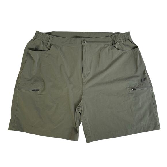 ezrun Mens Green Hiking Cargo Shorts Zip Pocket size XXL - Picture 1 of 7